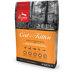 Orijen Cat & Kitten sausas kačių maistas Vištiena, Žuvis, Turkija 340 g