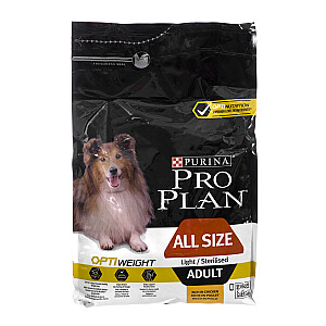 Purina Pro Plan ALL SIZE ADULT Light/стерилизованный OPTI WEIGHT Курчак 3 кг