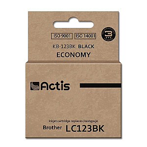 Actis KB-123Bk rašalas, skirtas Brother spausdintuvui; Brother LC123BK/LC121BK keitimas; standartinis; 10 ml; juodas
