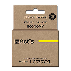 Actis KB-525Y rašalas, skirtas Brother spausdintuvui; Pakaitinis Brother LC-525Y; standartinis; 15 ml; geltona