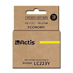 Actis KB-223Y rašalas, skirtas Brother spausdintuvui; Pakaitinis brolis LC223Y; standartinis; 10 ml; geltona