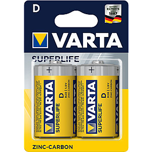 Бытовая батарея Varta R20 D Цинк-Углерод