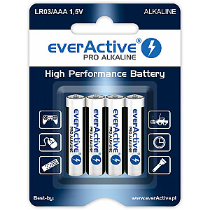 Щелочные батарейки AAA/LR03 everActive Pro - 4 шт. (блистер)