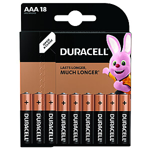Šarminės baterijos DURACELL AAA/LR03 18 vnt.