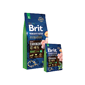 Brit Premium by Nature Adult XL 15 kg vištiena, lašiša