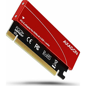 „Axagon PCIe x16 to M.2 NVMe“ adapteris + pasyvus aušintuvas (PCEM2-S)