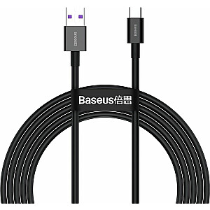 USB kabelis Baseus USB-A į USB-C 2 m juodas (CATYS-A01)