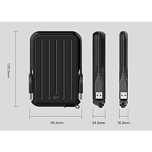 Silicon Power Armor A66 4TB 2,5" USB 3.2 IPX4 Blue išorinis diskas