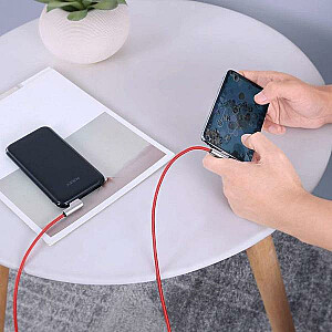 AUKEY CB-AL01 Red OEM Quick Charge Lightning to USB kabelis | 2m | PFI Apple
