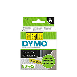 DYMO D1 Standard — черный на желтом — 12 мм