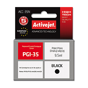 Activejet ACC-35N rašalas, skirtas Canon spausdintuvui; Canon PGI-35 pakeitimas; Aukščiausias; 9,5 ml; juodas