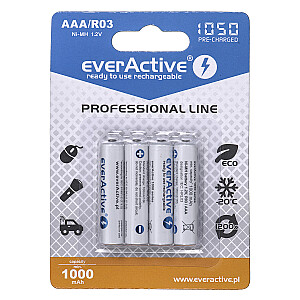 baterijos everActive Ni-MH R03 AAA 1050 mAh Professional Line