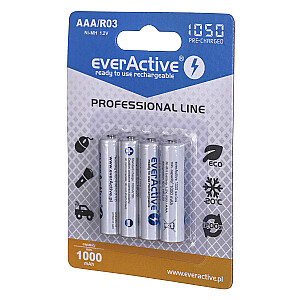 baterijos everActive Ni-MH R03 AAA 1050 mAh Professional Line