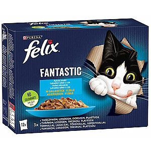 „Felix“ fantastiško skonio žuvis želė su tunu, lašiša, menke ir plekšne - 340g (12x85g)