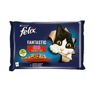 Felix Fantastic triušis, ėriena - šlapias maistas katėms 340 g (4x 85 g)