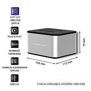 QOLTEC 50316 2x HDD/SSD docking station