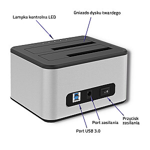 QOLTEC 50316 Док-станция для 2 жестких дисков/твердотельных накопителей