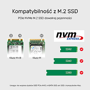 Корпус UNITEK USB-C для PCIe/NVMe M.2