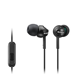 „Sony EX“ serijos ausinės, juodos „Sony MDR-EX110AP“ ausinės, juodos