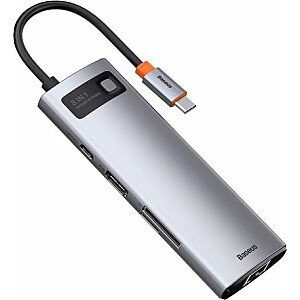 „Baseus Metal Gleam 8in1“ USB-C stotis / replikatorius (CAHUB-CV0G)