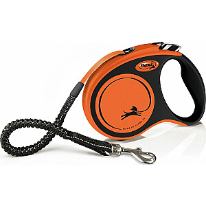 Pavadėlis Flexi Retractable Xtreme S, 5 m juosta, oranžinė, iki 20 kg