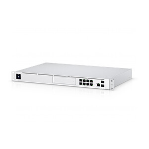 Ubiquiti UniFi kelių programų sistema su 3,5 colių HDD išplėtimu ir 8 prievadų jungikliu UDM-Pro stovo montuojamas, SFP+ prievadų kiekis 1 x 1/10G SFP+ LAN, 1 x 1/10G SFP+ WAN, maitinimo tipas vidinis, Ethernet LAN (RJ- 45) 8 prievadai