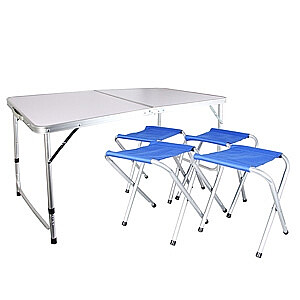 Kempingo baldų komplektas, stalas + 4 kėdės WR-XHS010