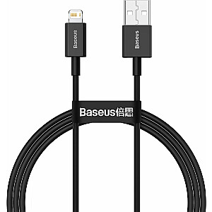 USB kabelis Baseus USB-A – žaibiškas 1 m juodas (BSU2660BLK)