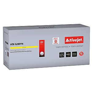 Activejet ATK-5280YN dažai Kyocera spausdintuvui; Kyocera TK-5280Y pakaitalas; Aukščiausias; 11 000 puslapių; geltona