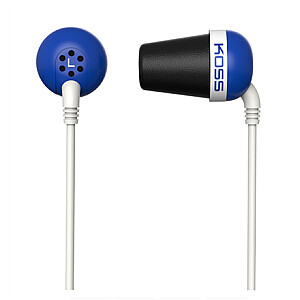 „Koss Plug“ ausinės, 3,5 mm, mėlynos, triukšmo slopinimo,