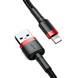 Baseus Cafule USB Lightning Cable 2,4A 0,5m (raudona + juoda)