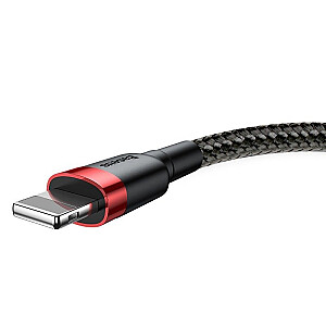 Baseus Cafule USB Lightning Cable 2,4A 0,5m (raudona + juoda)