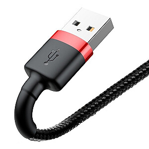 Baseus Cafule USB Lightning Cable 2,4A 0,5m (raudona + juoda)