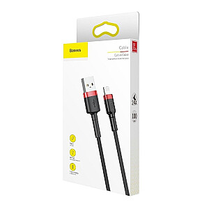 Baseus Cafule USB Lightning Cable 2,4A 0,5m (raudona + juoda)