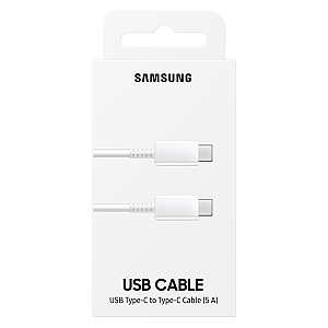 Samsung EP-DN975BWEGWW USB-C -> USB-C laidas PD / 100W / 5A / 1m baltas