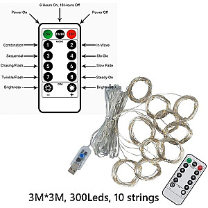 Kalėdinės lemputės Fusion 300 LED / IP20 / 3 x 3 m