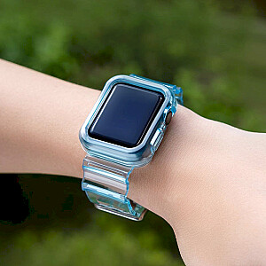 Fusion Light Set silikoninis dirželis Apple Watch 42mm / 44mm / 45mm mėlynas