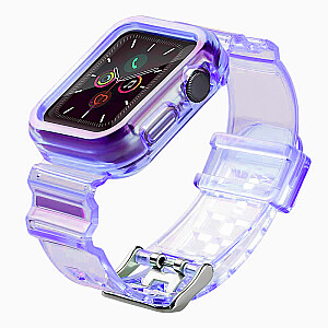 Fusion Light Set silikoninis dirželis Apple Watch 42mm / 44mm / 45mm violetinis