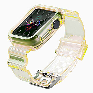 Fusion Light Set silikoninis dirželis Apple Watch 42mm / 44mm / 45mm geltonas