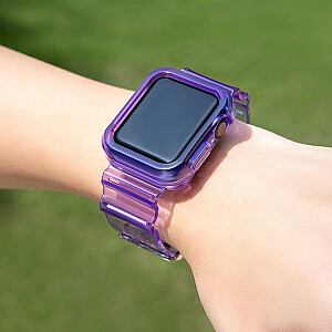 Fusion Light Set silikoninis dirželis Apple Watch 38mm / 40mm / 41mm violetinis