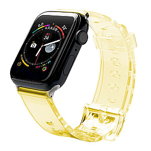 Fusion Light silikoninis dirželis Apple Watch 42mm / 44mm / 45mm geltonas
