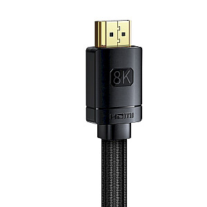 Baseus HDMI 2.1 cable 8K 60 Hz 48 Gbps / 4K 120 Hz / 2K 144 Hz 3D eARC QMS Dynamic HDR VRR ALLM 3 m black (CAKGQ-L01)