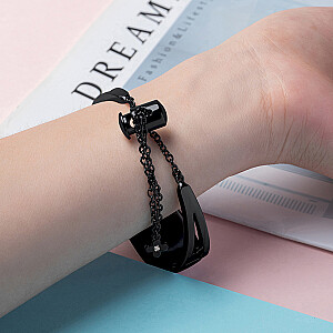 Fusion Metal Bracelet laikrodžio dirželis, skirtas Xiaomi Mi Band 3/4/5/6 juodas