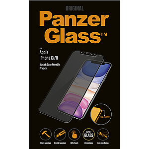 PanzerGlass P2665 Apple, iPhone Xr/11, grūdintas stiklas, juodas, tinkamas dėklui su privatumo filtru