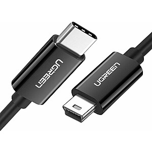 USB laidas Ugreen USB-C - miniUSB 1 m juodas (UGR1134BLK)