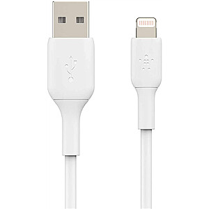 Belkin Lightning ir USB-A kabelis 2 m BOOST CHARGE polivinilchloridas, baltas