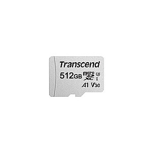 „TRANSCEND“ 512 GB „microSD“ su UHS-I adapteriu