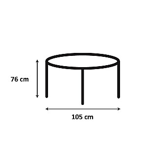 Обеденный стол ROXBY, D105xH76см, дуб/чёрный