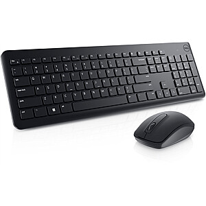 „Dell“ klaviatūra ir pelė KM3322W klaviatūros ir pelės rinkinys, belaidis ryšys, su baterijomis, JAV, juoda