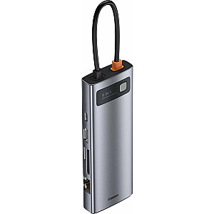 USB šakotuvas Baseus 1x RJ-45 1x SD 1x microSD + 3x USB-A 3.2 Gen1 (CAHUB-CU0G)